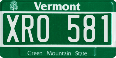 VT license plate XRO581