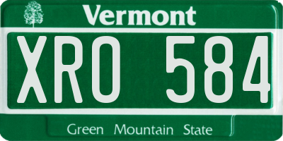VT license plate XRO584