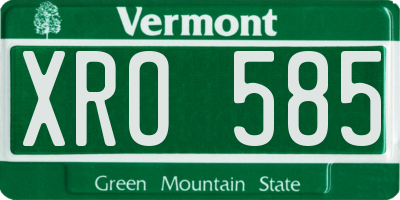 VT license plate XRO585