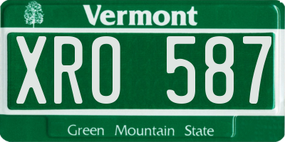 VT license plate XRO587