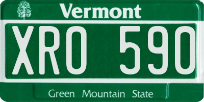 VT license plate XRO590
