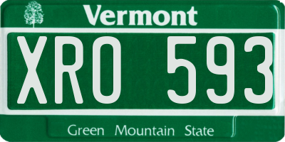 VT license plate XRO593