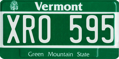 VT license plate XRO595