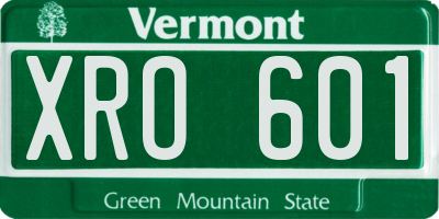 VT license plate XRO601