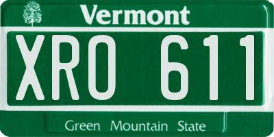 VT license plate XRO611