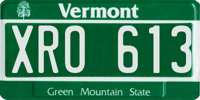 VT license plate XRO613