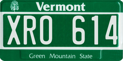 VT license plate XRO614