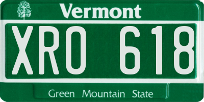 VT license plate XRO618