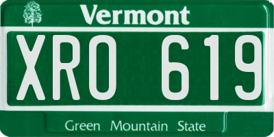 VT license plate XRO619