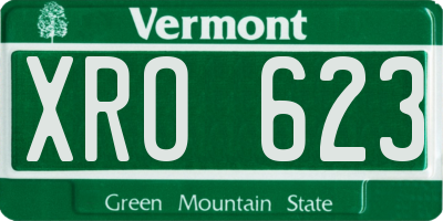 VT license plate XRO623