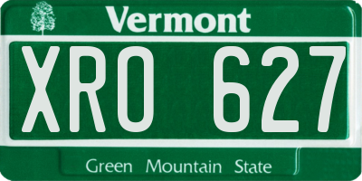 VT license plate XRO627