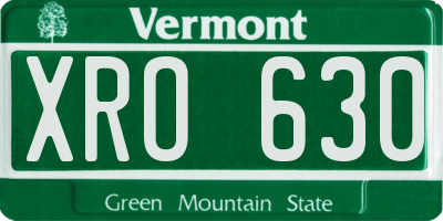 VT license plate XRO630