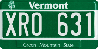 VT license plate XRO631