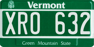 VT license plate XRO632