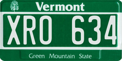 VT license plate XRO634
