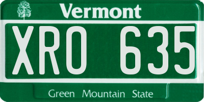 VT license plate XRO635