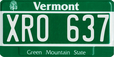 VT license plate XRO637