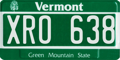 VT license plate XRO638