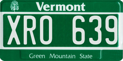 VT license plate XRO639