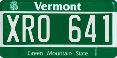 VT license plate XRO641