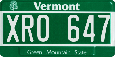 VT license plate XRO647