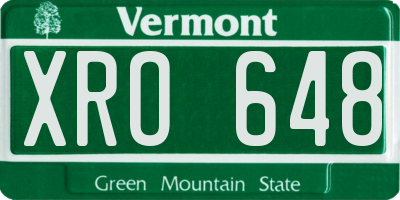 VT license plate XRO648