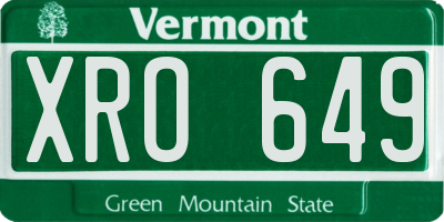VT license plate XRO649