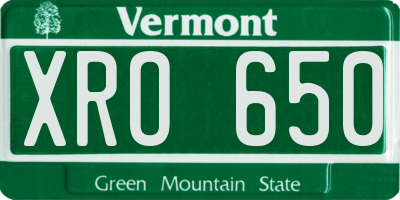 VT license plate XRO650