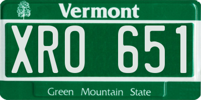 VT license plate XRO651