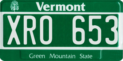 VT license plate XRO653