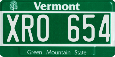 VT license plate XRO654