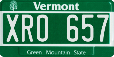 VT license plate XRO657