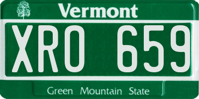 VT license plate XRO659