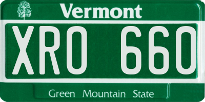 VT license plate XRO660