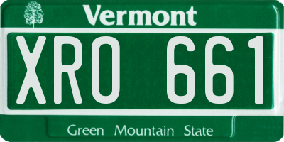 VT license plate XRO661