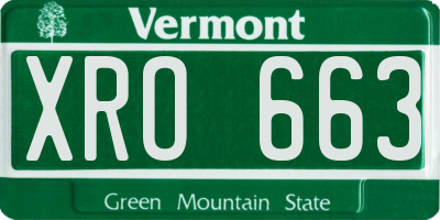 VT license plate XRO663