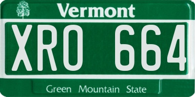 VT license plate XRO664