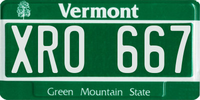 VT license plate XRO667