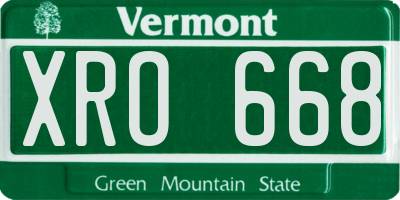 VT license plate XRO668
