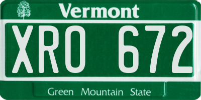 VT license plate XRO672