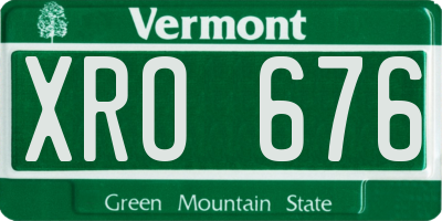 VT license plate XRO676