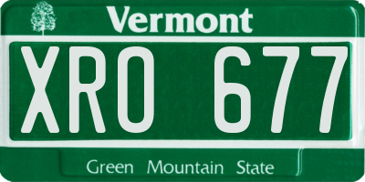 VT license plate XRO677