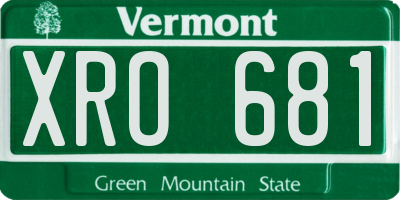 VT license plate XRO681