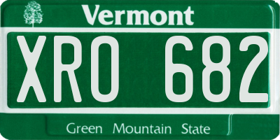 VT license plate XRO682