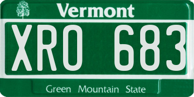 VT license plate XRO683