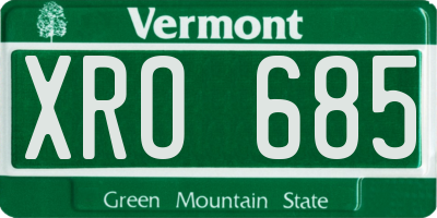 VT license plate XRO685