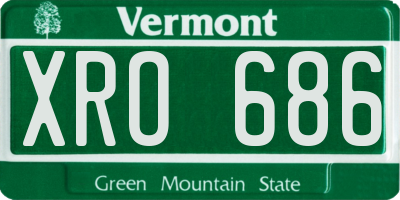 VT license plate XRO686