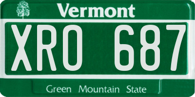 VT license plate XRO687