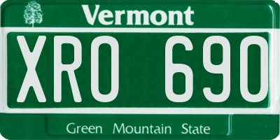 VT license plate XRO690