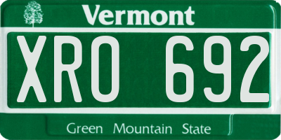 VT license plate XRO692